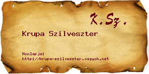 Krupa Szilveszter névjegykártya