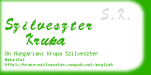szilveszter krupa business card